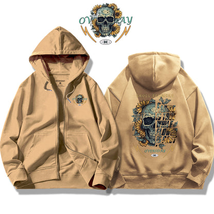 Skull Sunflower / Zip Up Hoodie