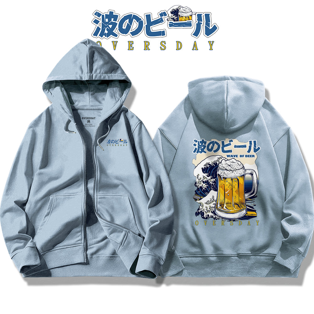 Wave of Beer / Zip Up Hoodie