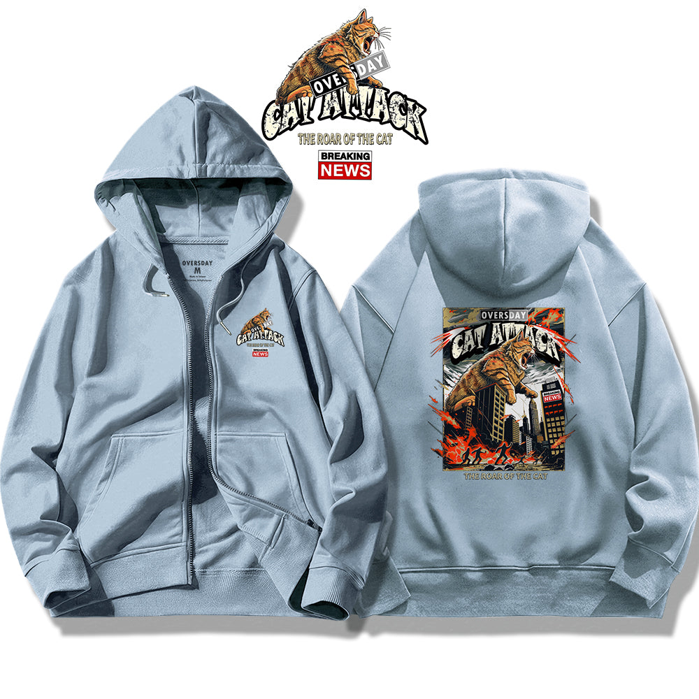 Cat Attack / Zip Up Hoodie