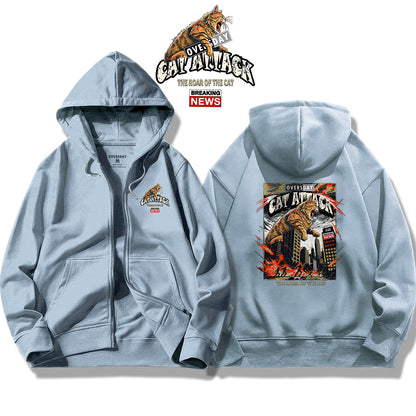 Cat Attack / Zip Up Hoodie