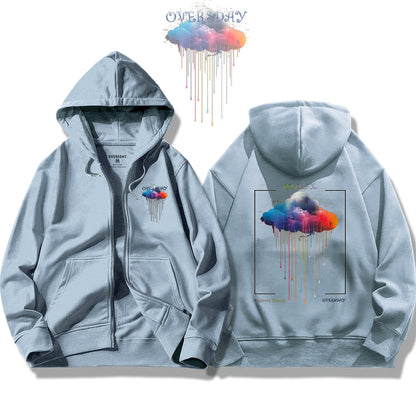 Colorful Abstract Clouds / Zip Up Hoodie