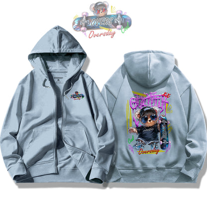 Trendy Skate Bear / Zip Up Hoodie