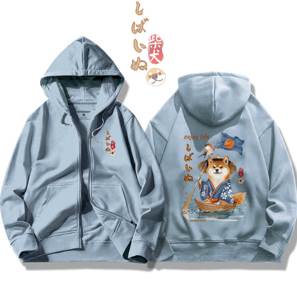 Relaxed Shiba / Zip Up Hoodie