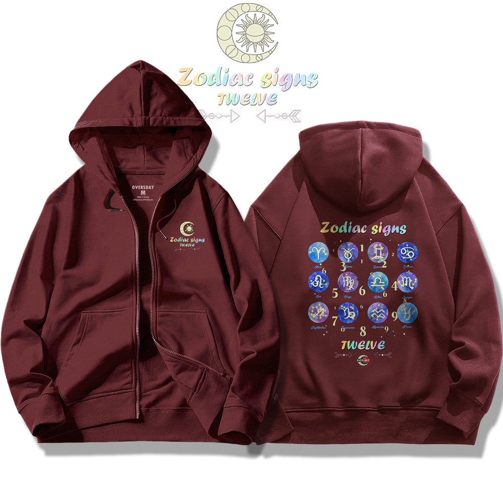 The Twelve Zodiacs / Zip Up Hoodie