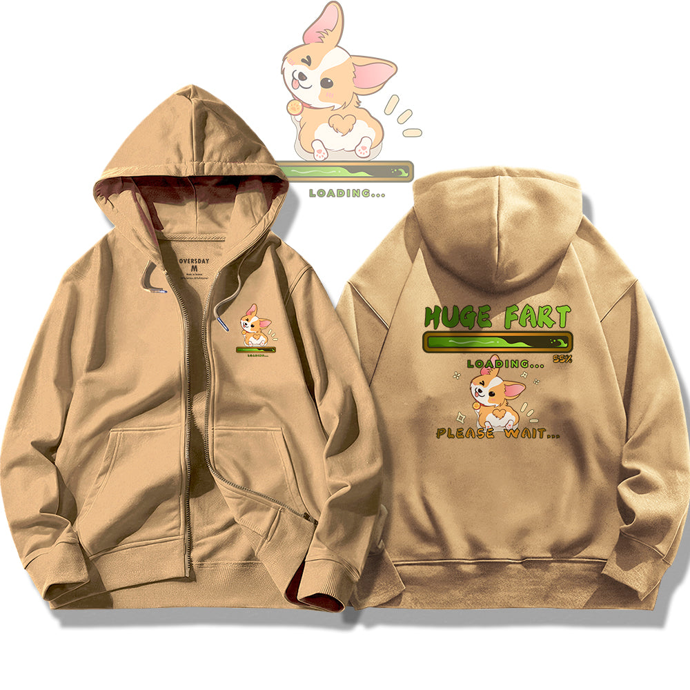 Huge Fart Loading / Zip Up Hoodie