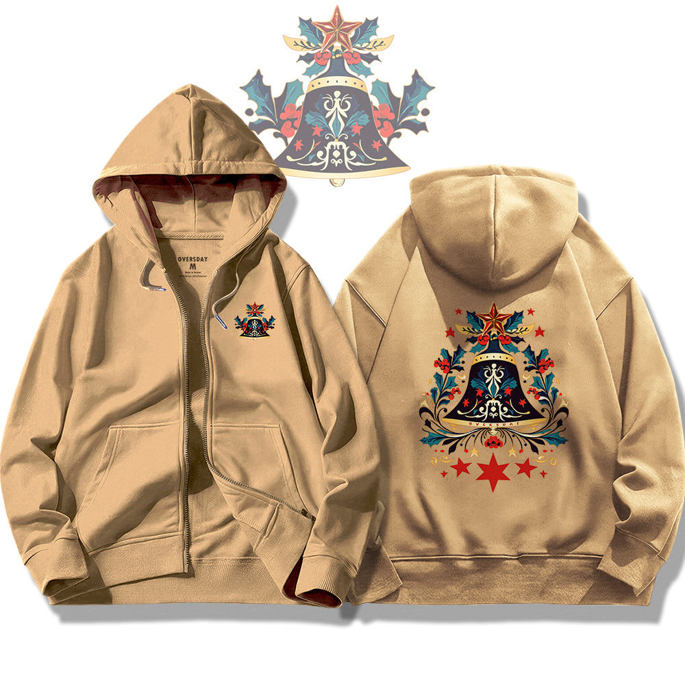 Snowy Bell Night / Zip Up Hoodie