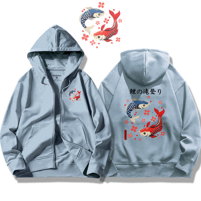 Carp Leaping Over the Dragon Gate / Zip Up Hoodie