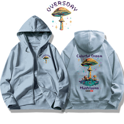 Colorful Dream Mushrooms / Zip Up Hoodie