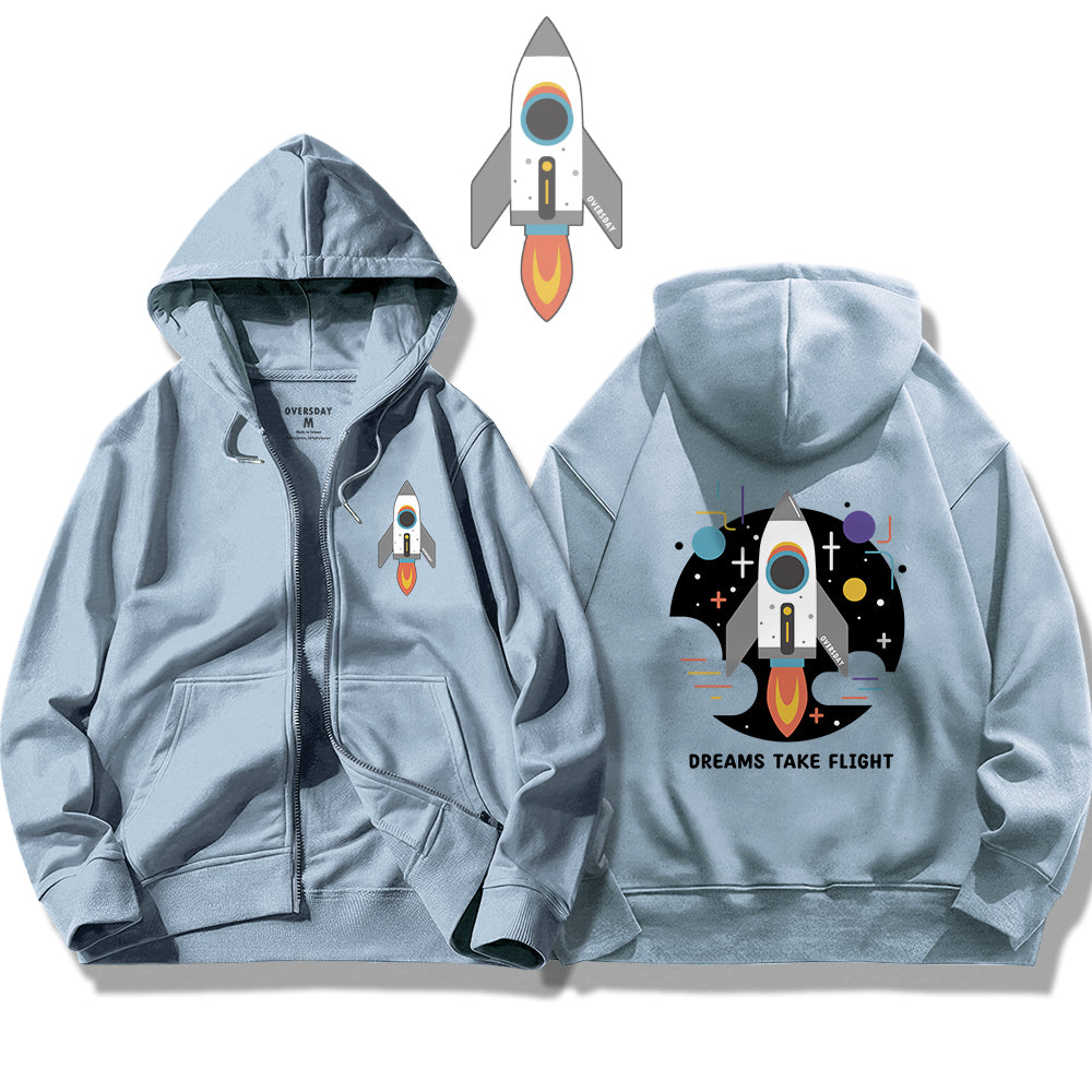 Rocket-Dreams Take Flight / Zip Up Hoodie