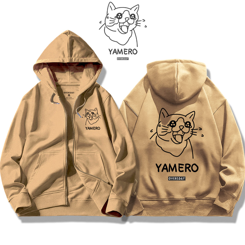 Yamero Cat / Zip Up Hoodie