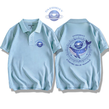 Cosmic Blue Whale / Polo Shirt