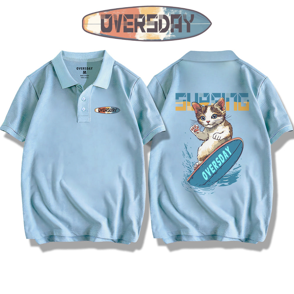 Surfing Cool Cat / Polo Shirt