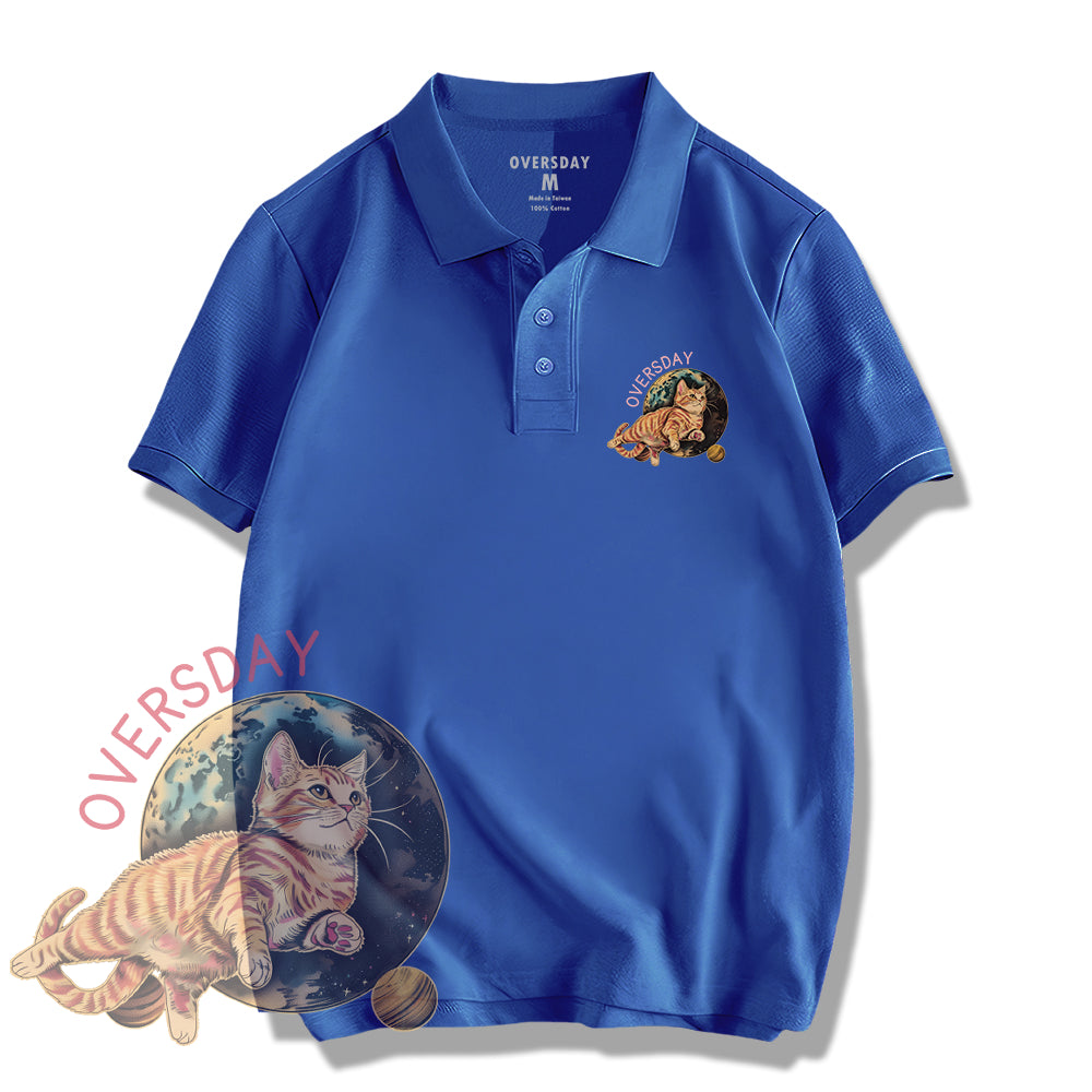 Galactic Cat Steps / Polo Shirt