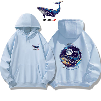 Blue Whale and Moon / Hoodie