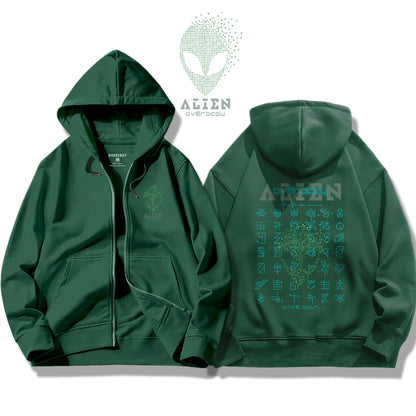 Alien Message / Zip Up Hoodie