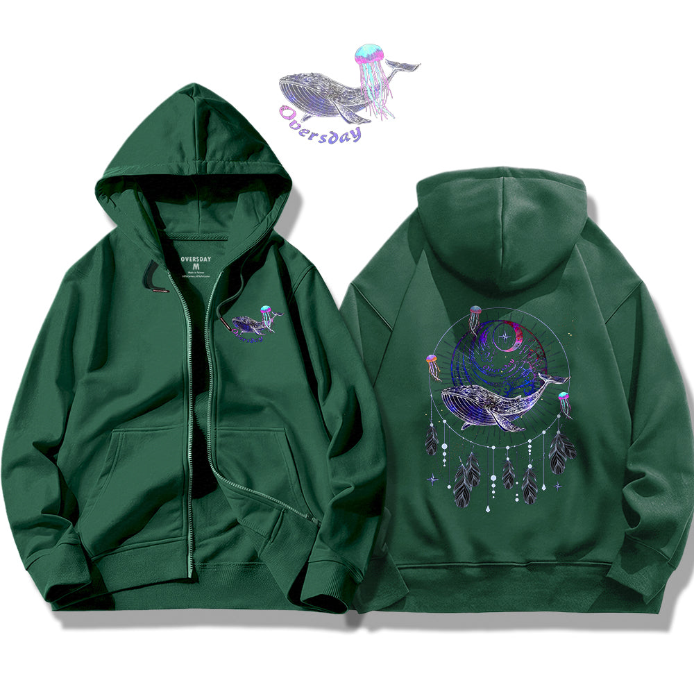 Dream Catcher of Blue Whale / Zip Up Hoodie