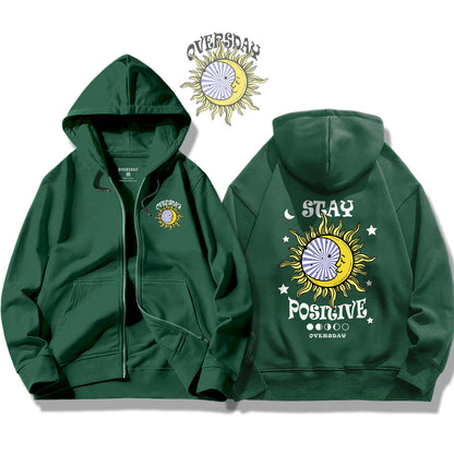 Stay Positive / Zip Up Hoodie