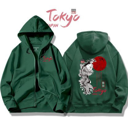 Japanese Koi Fish / Zip Up Hoodie