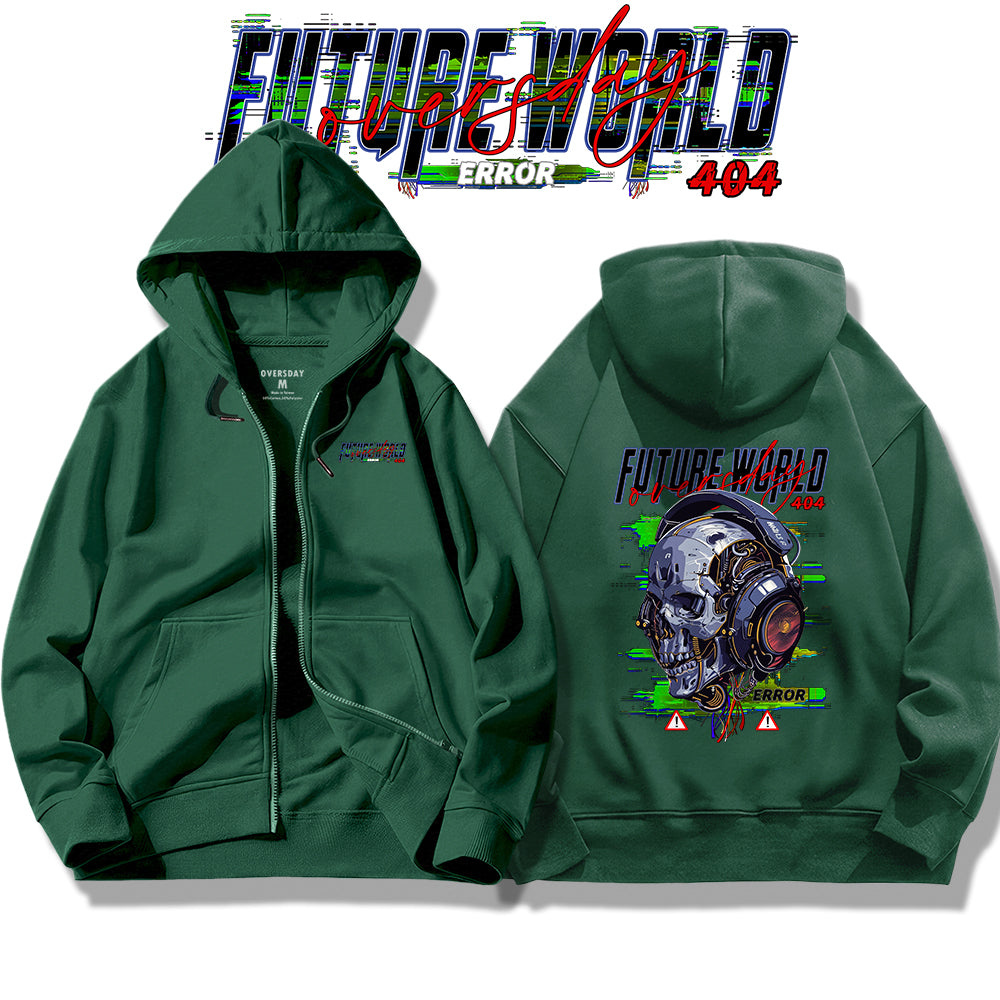 Tech Apocalypse Skull / Zip Up Hoodie