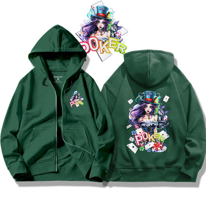 Poker Fantasy Girl / Zip Up Hoodie