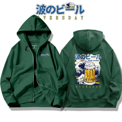 Wave of Beer / Zip Up Hoodie