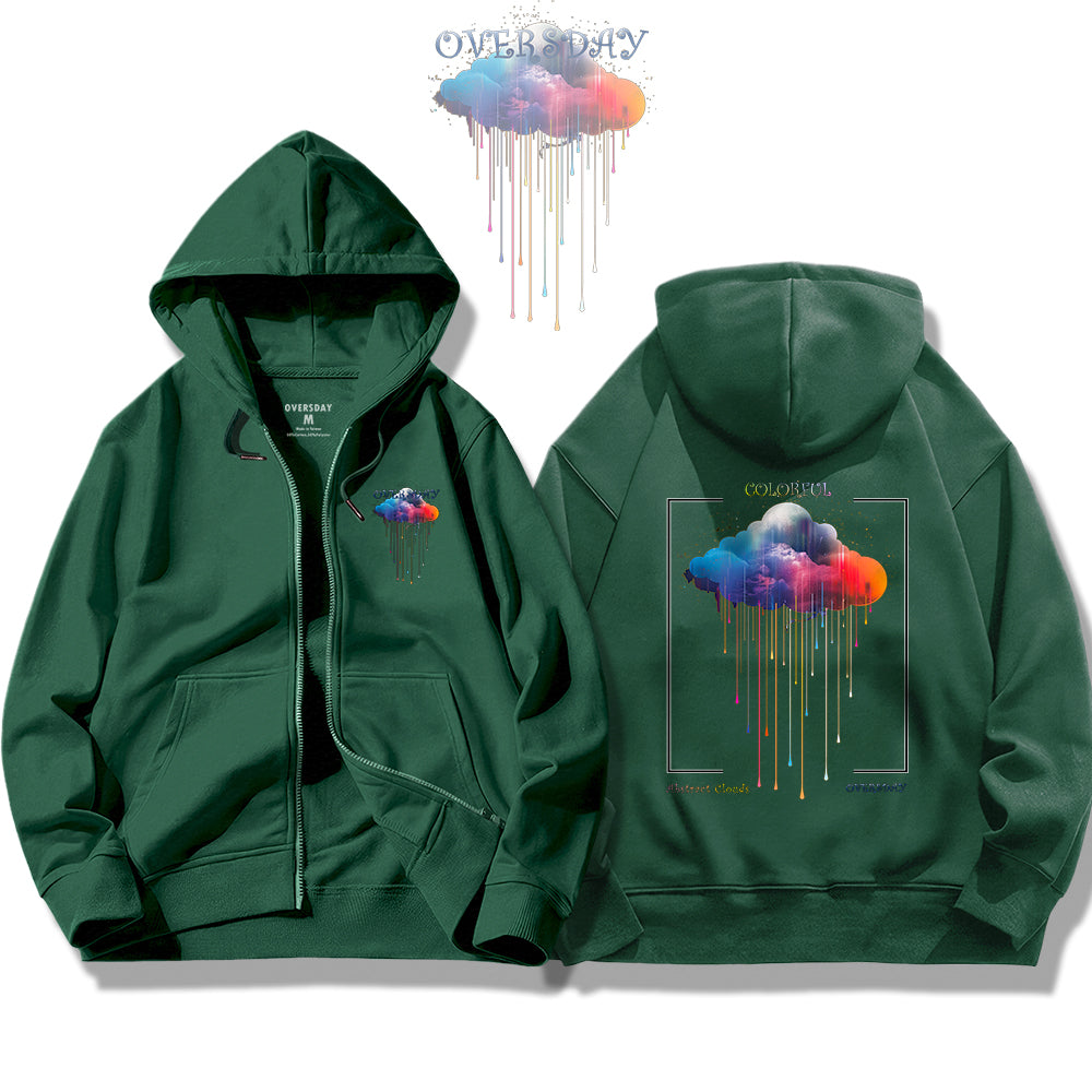 Colorful Abstract Clouds / Zip Up Hoodie