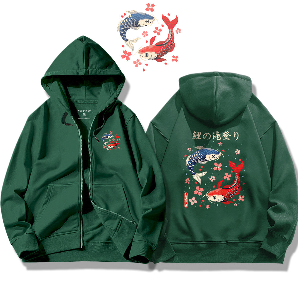 Carp Leaping Over the Dragon Gate / Zip Up Hoodie