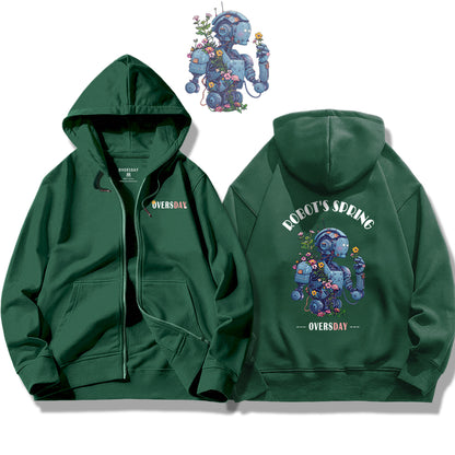 Robot's Spring / Zip Up Hoodie