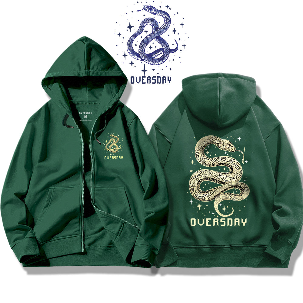 Starlit Serpent Whispers / Zip Up Hoodie