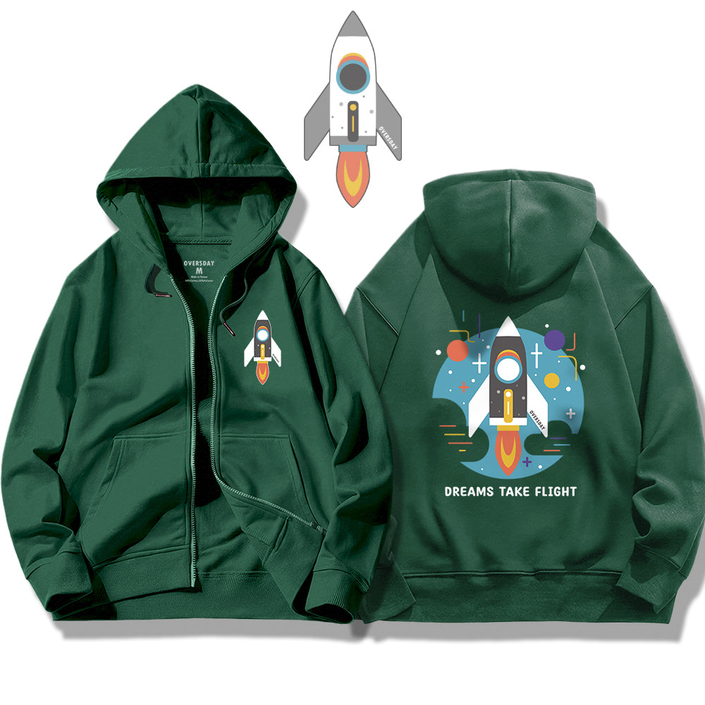 Rocket-Dreams Take Flight / Zip Up Hoodie