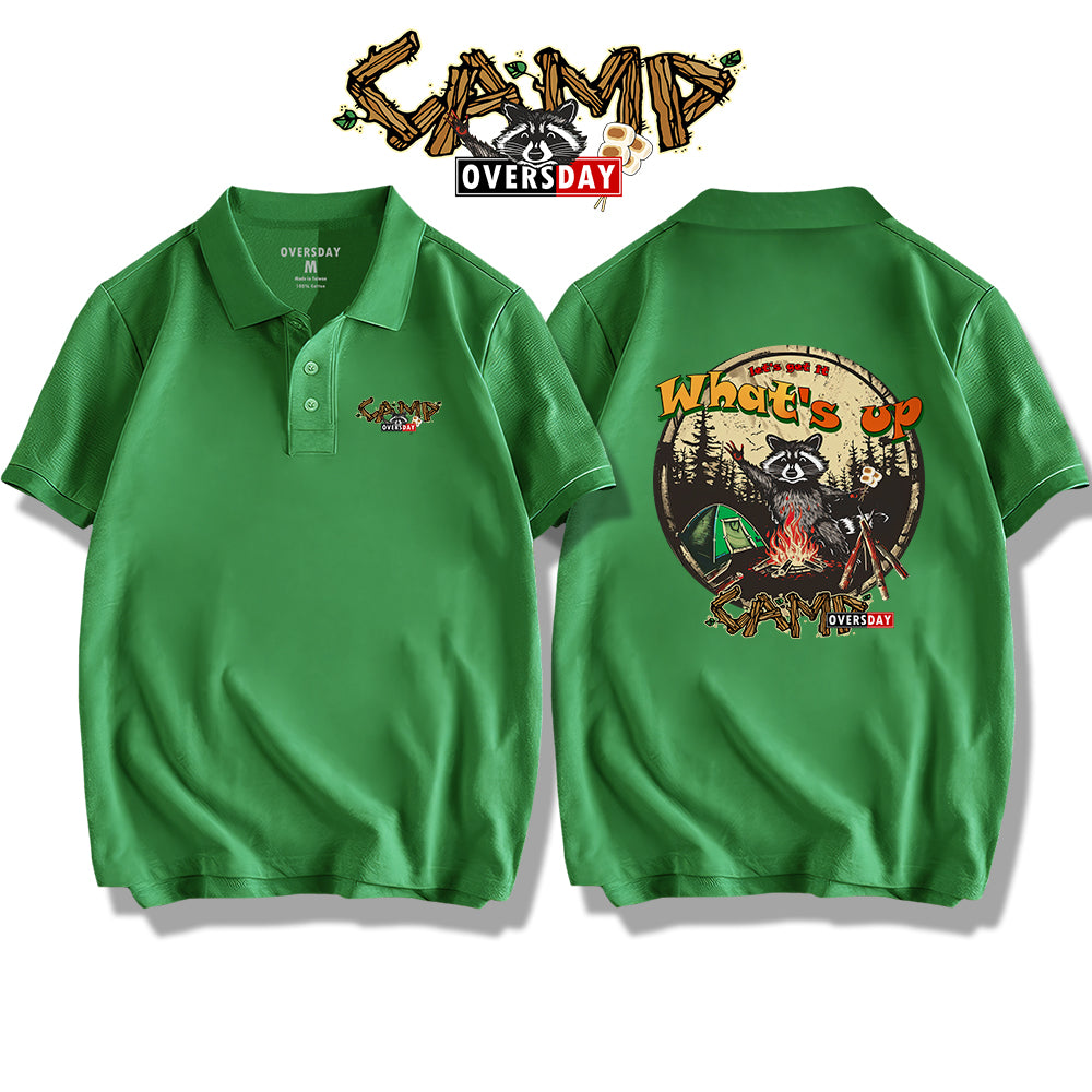 Forest Camping Raccoon / Polo Shirt