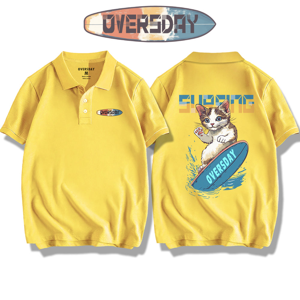 Surfing Cool Cat / Polo Shirt