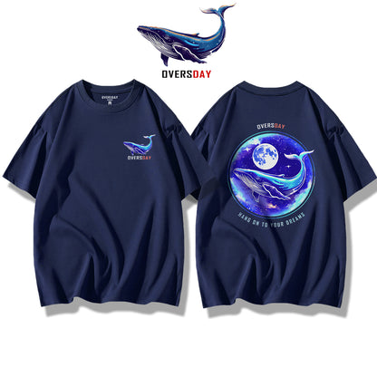 Blue Whale and Moon / Loose Tee