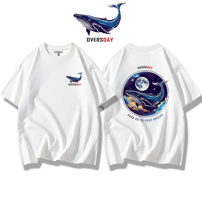 Blue Whale and Moon / Loose Tee