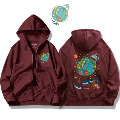 Lovely Earth / Zip Up Hoodie