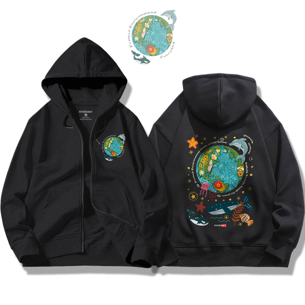 Lovely Earth / Zip Up Hoodie