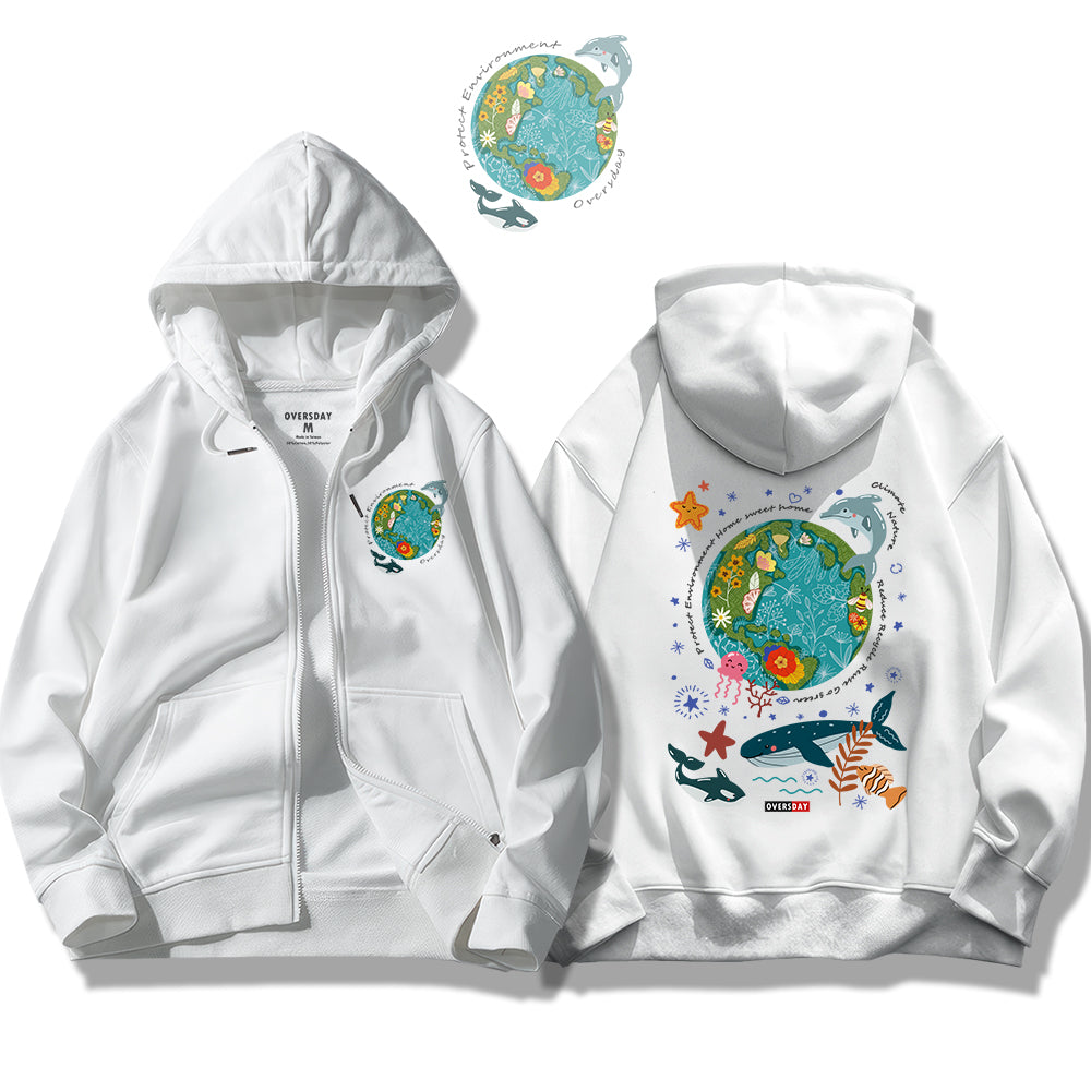 Lovely Earth / Zip Up Hoodie