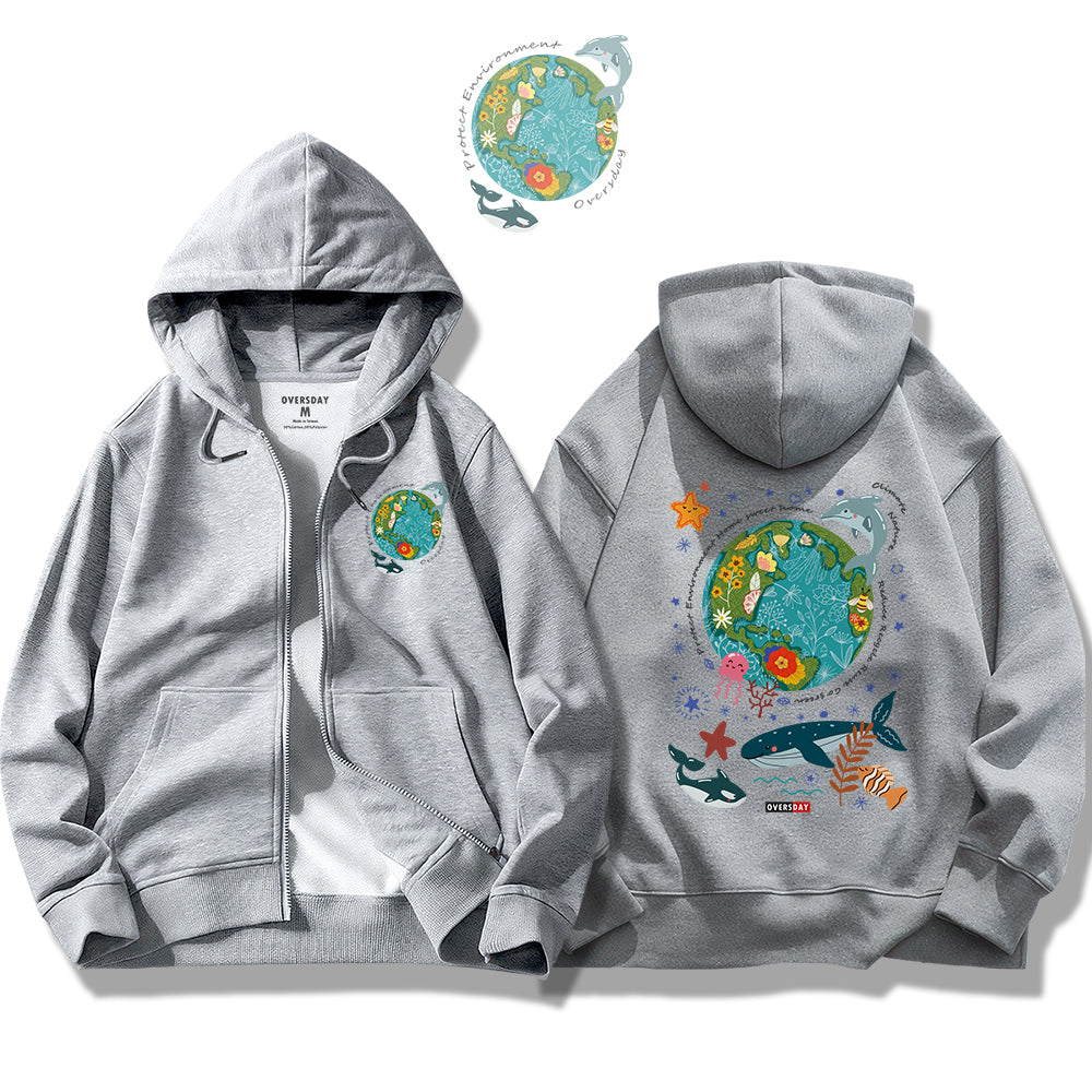 Lovely Earth / Zip Up Hoodie