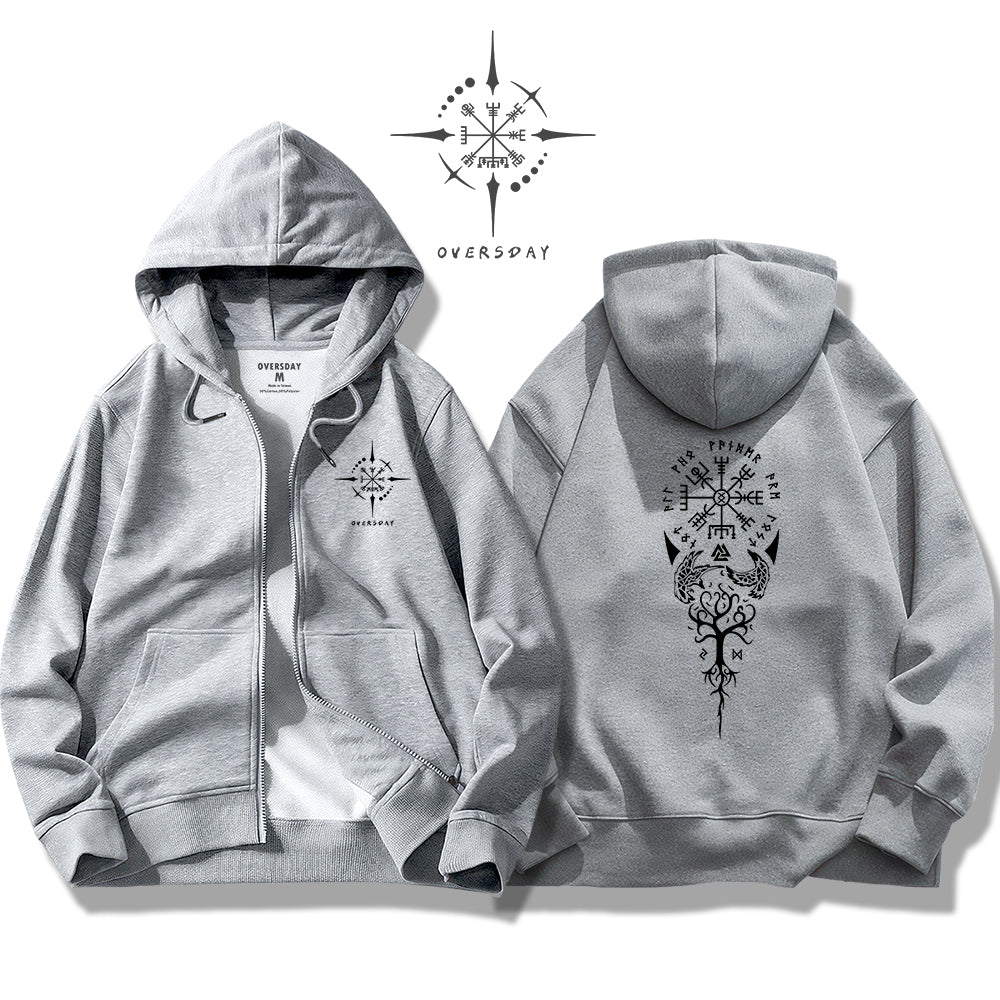 Viking Compass / Zip Up Hoodie