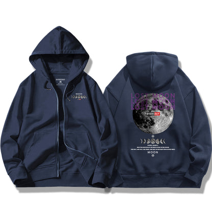 Moon / Zip Up Hoodie