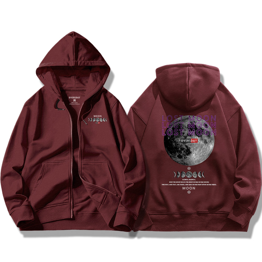 Moon / Zip Up Hoodie