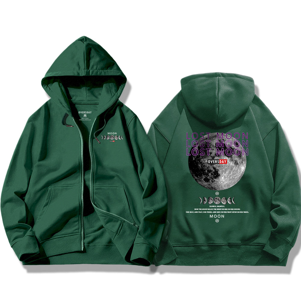 Moon / Zip Up Hoodie