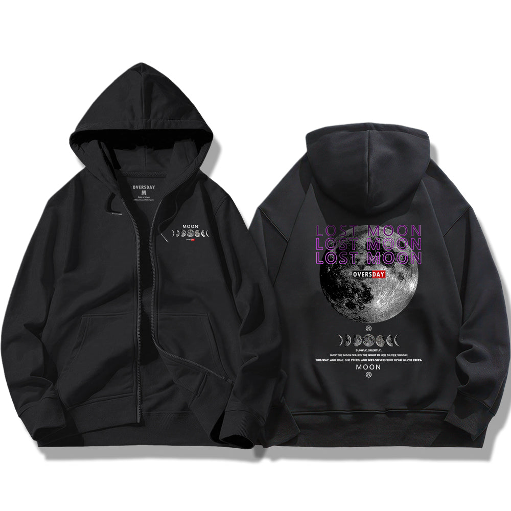 Moon / Zip Up Hoodie