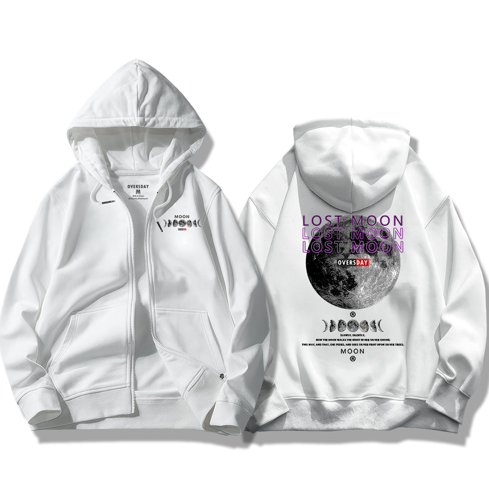 Moon / Zip Up Hoodie