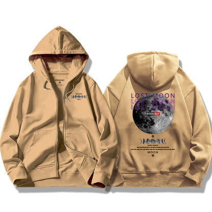 Moon / Zip Up Hoodie