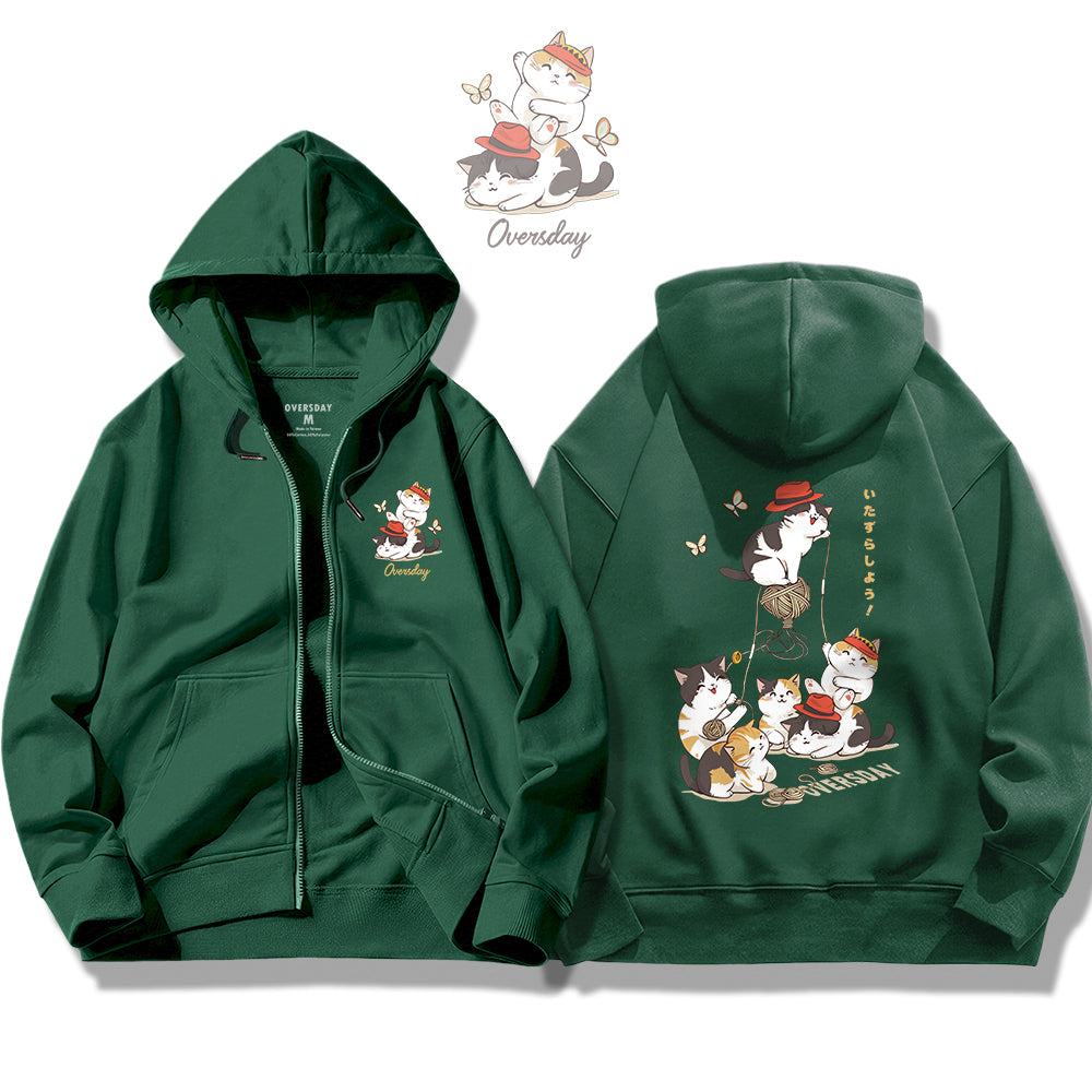 Mischievous Cats / Zip Up Hoodie