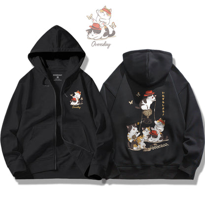 Mischievous Cats / Zip Up Hoodie