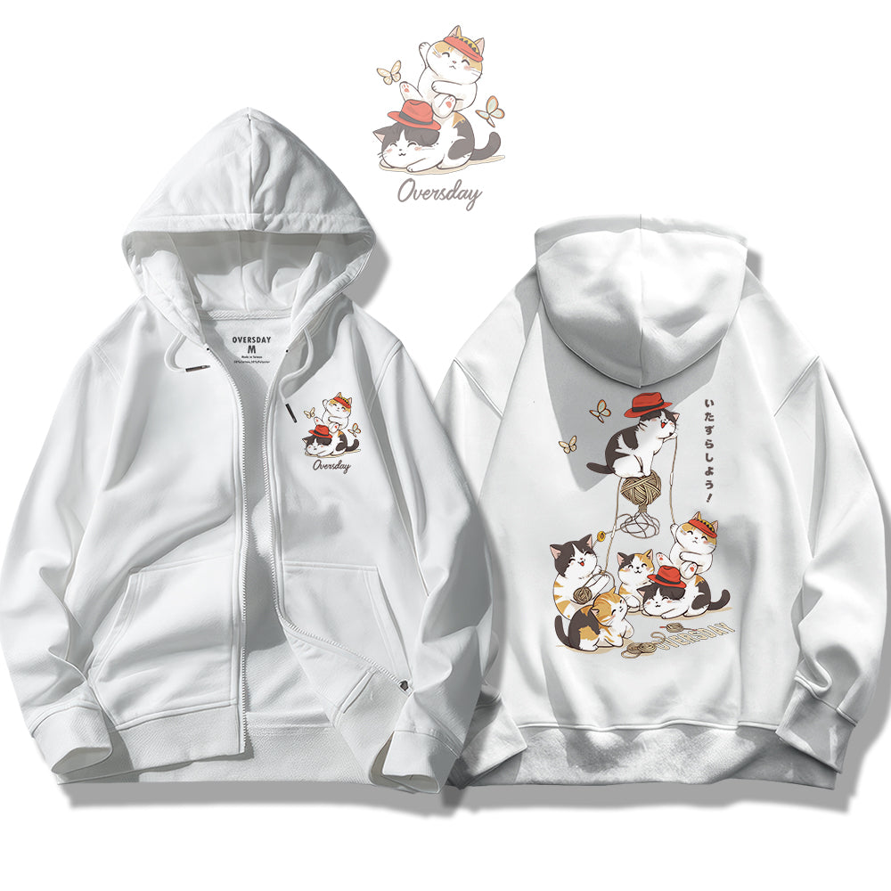 Mischievous Cats / Zip Up Hoodie