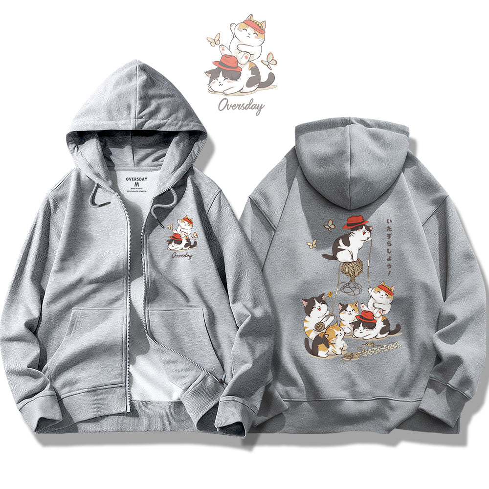 Mischievous Cats / Zip Up Hoodie