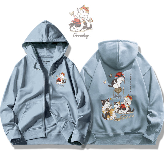 Mischievous Cats / Zip Up Hoodie